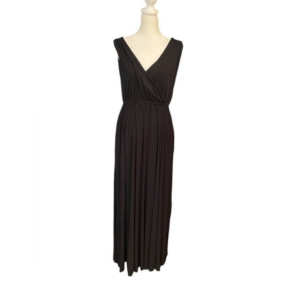 Banana Republic Goddess Maxi Dress Size S Black Sleeveless Stretch Flowy Sexy - Picture 3 of 9